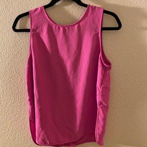Pink Tank Blouse with Silver Zipper